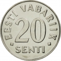 20 Senti 1997-2008, KM# 23a, Estonia