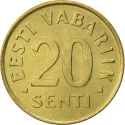 20 Senti 1992-1996, KM# 23, Estonia