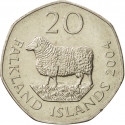 20 Pence 2004, KM#  134, Falkland Islands (Islas Malvinas), Elizabeth II