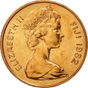 2 Cents 1969-1985, KM# 28, Fiji, Elizabeth II