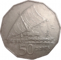 50 Cents 1986-1987, KM# 54, Fiji, Elizabeth II
