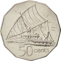 50 Cents 1990-2006, KM# 54a, Fiji, Elizabeth II