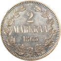 2 Markka 1865-1908, KM# 7, Finland, Grand Duchy, Alexander II, Nicholas II