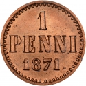 1 Penni 1864-1876, KM# 1, Finland, Grand Duchy, Alexander II