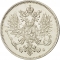 25 Penniä 1865-1917, KM# 6, Finland, Grand Duchy, Nicholas II, Alexander II, Alexander III, Dentilated border (KM# 6.2)