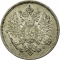 25 Penniä 1865-1917, KM# 6, Finland, Grand Duchy, Nicholas II, Alexander II, Alexander III, Dentilated border, mint master mark L (KM# 6.2)