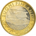 5 Euro 2014, KM# 207, Finland, Republic, Animals of the Provinces, Karelia's Cuckoo