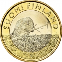 5 Euro 2015, KM# 240, Finland, Republic, Animals of the Provinces, Satakunta's Beaver