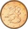 1 Euro Cent 2007-2023, KM# 98, Finland, Republic, Mintmark (Cornucopia) left of date
