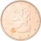1 Euro Cent 2007-2023, KM# 98, Finland, Republic, Mintmark (Cornucopia) on sword's handle
