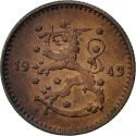 1 Markka 1940-1951, KM# 30a, Finland, Republic