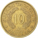 10 Markkaa 1928-1939, KM# 32A, Finland, Republic