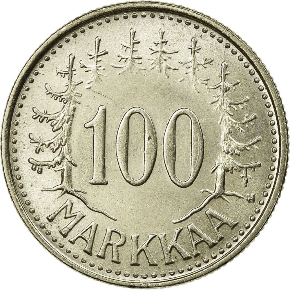 100 Markkaa 1956-1960, KM# 41, Finland, Republic