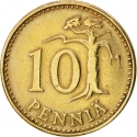10 Penniä 1963-1982, KM# 46, Finland, Republic