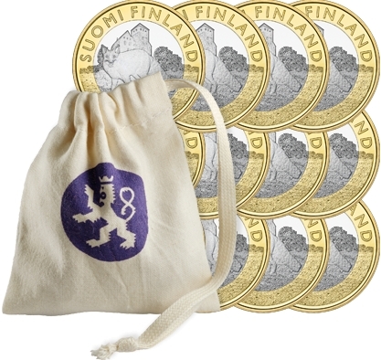 5 Euro 2014, KM# 210, Finland, Republic, Animals of the Provinces, Finland Proper's Fox, Coin purse