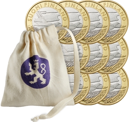 5 Euro 2014, KM# 207, Finland, Republic, Animals of the Provinces, Karelia's Cuckoo, Coin purse