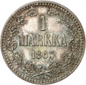 1 Markka 1864-1915, KM# 3, Finland, Grand Duchy, Alexander II, Alexander III, Nicholas II