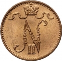 1 Penni 1895-1916, KM# 13, Finland, Grand Duchy, Nicholas II