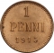 1 Penni 1895-1916, KM# 13, Finland, Grand Duchy, Nicholas II