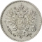 25 Penniä 1865-1917, KM# 6, Finland, Grand Duchy, Nicholas II, Alexander II, Alexander III, Dentilated border, mint master mark S (KM# 6.2)