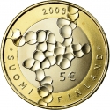 5 Euro 2008, KM# 141, Finland, Republic, 100th Anniversary of the Finnish Academy of Science and Letters and the Helsinki University of Technology