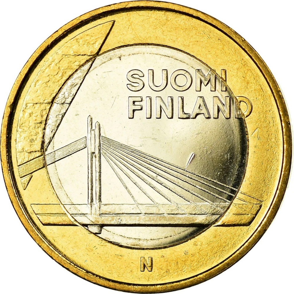 5 Euro 2012, KM# 192, Finland, Republic, Provincial Buildings, Lapland - Lumberjack’s Candle Bridge
