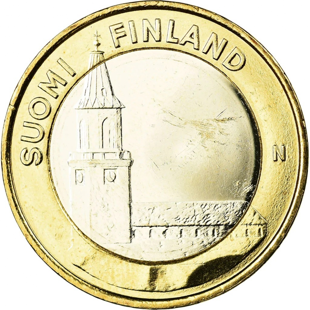 5 Euro 2013, KM# 213, Finland, Republic, Provincial Buildings, Finland Proper - Turku Cathedral