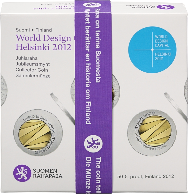 50 Euro 2012, KM# 180, Finland, Republic, World Design Capital Helsinki, Package