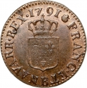 1 Liard 1777-1792, KM# 585, France, Kingdom, Louis XVI