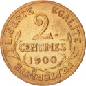 2 Centimes 1898-1920, KM# 841, France
