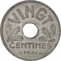 20 Centimes 1941, KM# 899, France