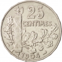25 Centimes 1904-1908, KM# 856, France