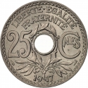 25 Centimes 1917-1937, KM# 867a, France