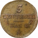 5 Centimes 1795-1796, KM# 635, France