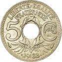 5 Centimes 1938-1939, KM# 875a, France
