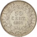50 Centimes 1852, KM# 793, France, Napoleon III