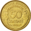 50 Centimes 1931-1947, KM# 894, France