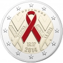 2 Euro 2014, Schön# 1399.2, France, World AIDS Day