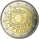 2 Euro 2015, KM# 2192, France, 30th Anniversary of the Flag of Europe