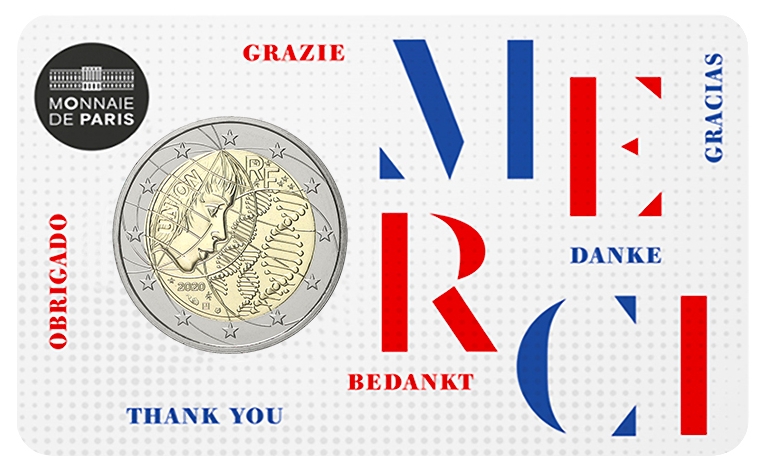 2 Euro 2020, France, Medical Research, BU coincard 1° (Thank you)