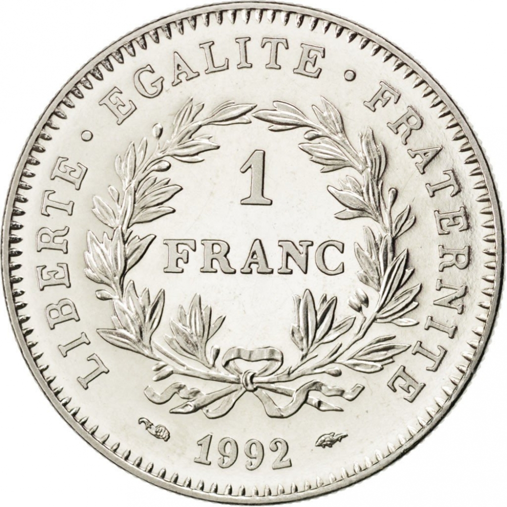 1 Franc 1992, KM# 1004.1, France, 200th Anniversary of the First French Republic