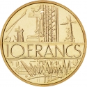 10 Francs 1974-1987, KM# 940, France