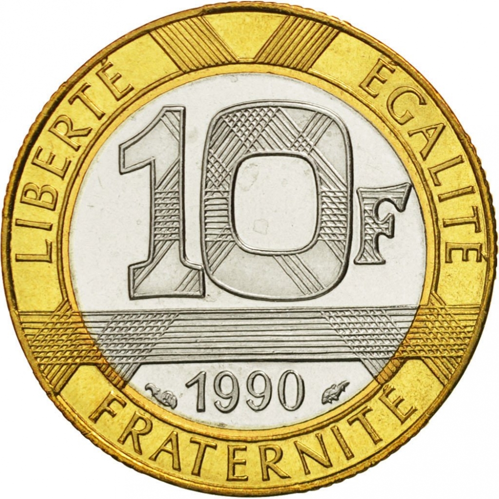 10 Francs 1988-2001, KM# 964.1, France