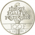 100 Francs 1986, KM# 960, France, 100th Anniversary of the Statue of Liberty