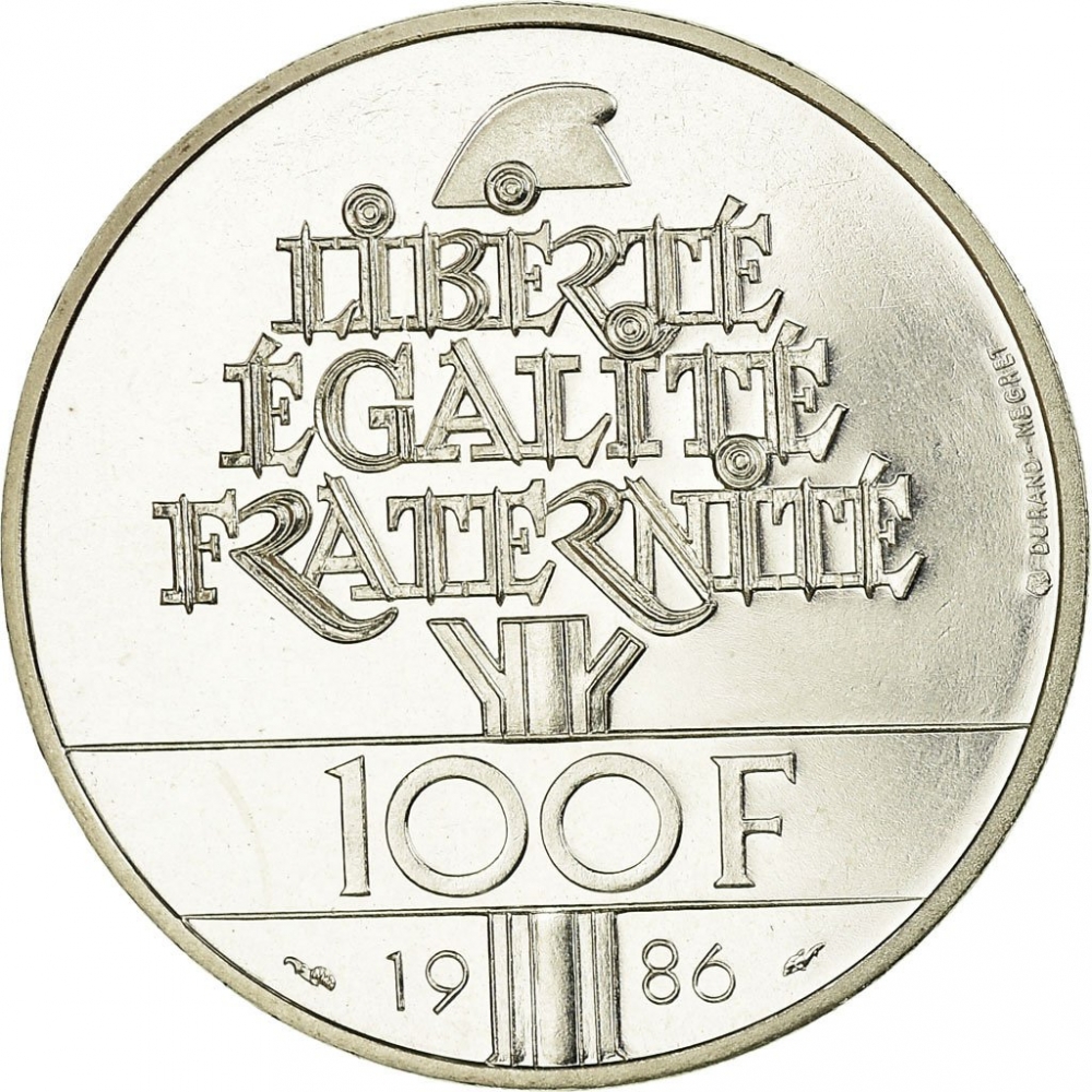 100 Francs 1986, KM# 960, France, 100th Anniversary of the Statue of Liberty