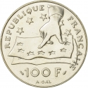 100 Francs 1991, KM# 996, France, 395th Anniversary of Birth of René Descartes