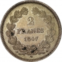 2 Francs 1831-1848, KM# 743, France, Louis Philippe I