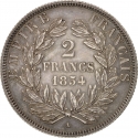 2 Francs 1853-1859, KM# 780, France, Napoleon III