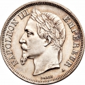 2 Francs 1866-1870, KM# 807, France, Napoleon III