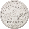 2 Francs 1943-1944, KM# 904, France
